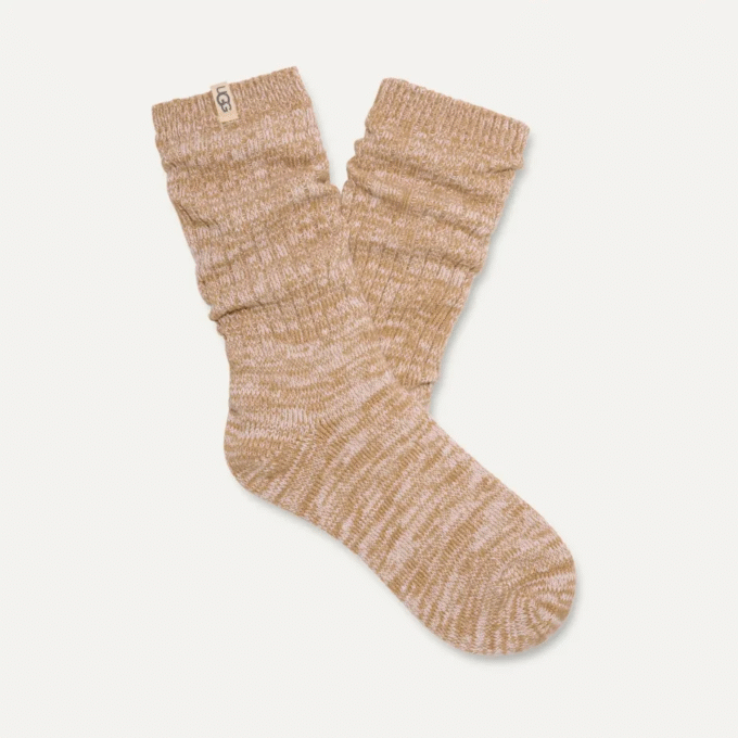 Ribbstickad Slouchy Crew-strumpa